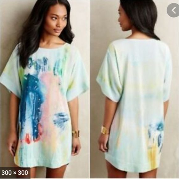 NWT Anthropologie Maeve rainbow Silk Tunic/Dress - Picture 3 of 3